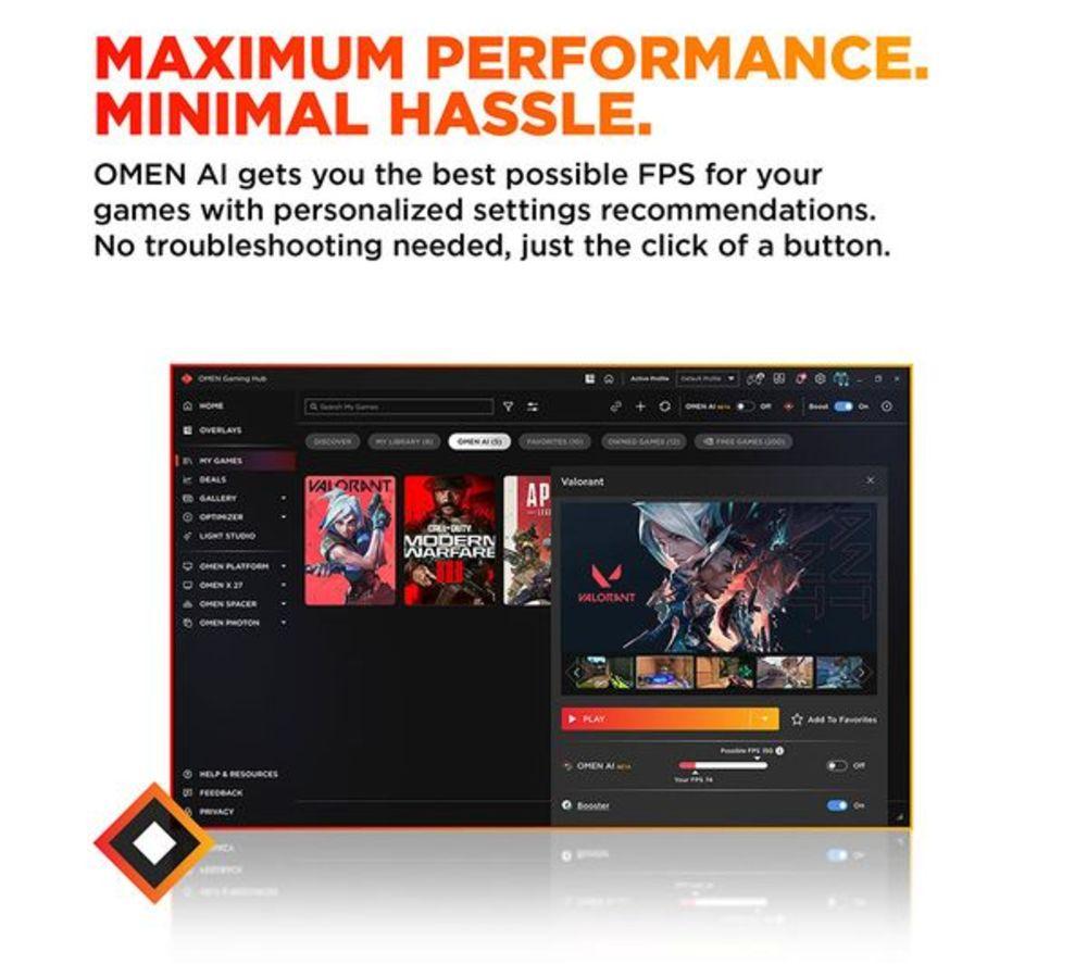 HP OMEN 16L Refurbished Gaming PC - Intel&reg; Core&trade; i7, RTX 5060 Ti, 1 TB SSD (Excellent Condition) image number 7 of 10