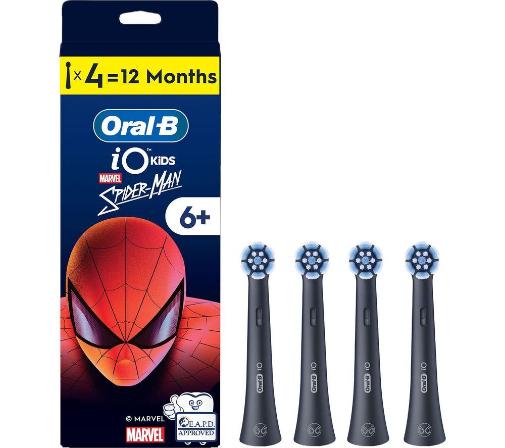 ORAL-B iO Kids Marvel Spiderman Replacement Toothbrush Head   Pack of 4