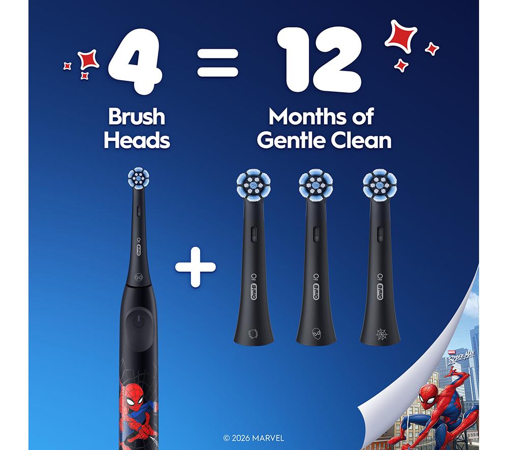 ORAL-B iO Kids Marvel Spiderman Replacement Toothbrush Head - Pack of 2 image number 7 of 7