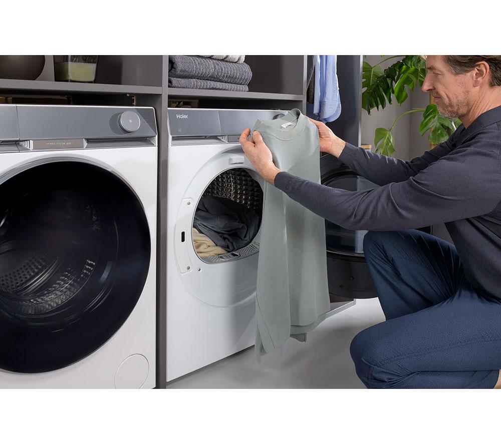HAIER X Series 9 HAE HD90-CQ387U1-UK WiFi-enabled 9 kg Heat Pump Tumble Dryer - White image number 7 of 20