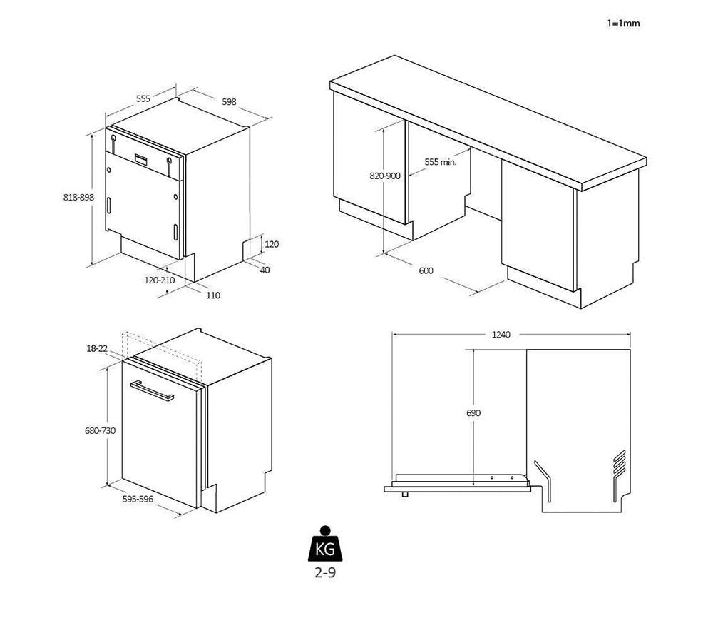 HOOVER H-Dish 300 Lite HIP 3C7E0S-80 Full-size Fully Integrated Dishwasher image number 5 of 13