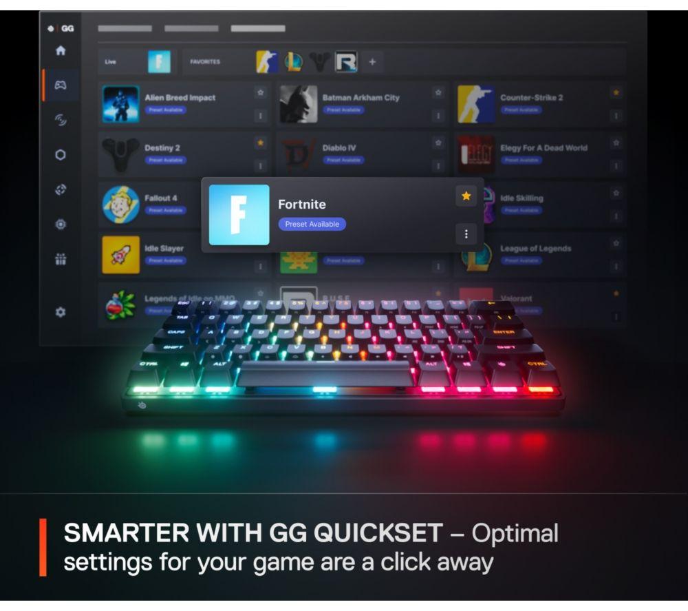 STEELSERIES Apex Pro Mini Gen 3 Mechanical Gaming Keyboard - Black image number 5 of 7
