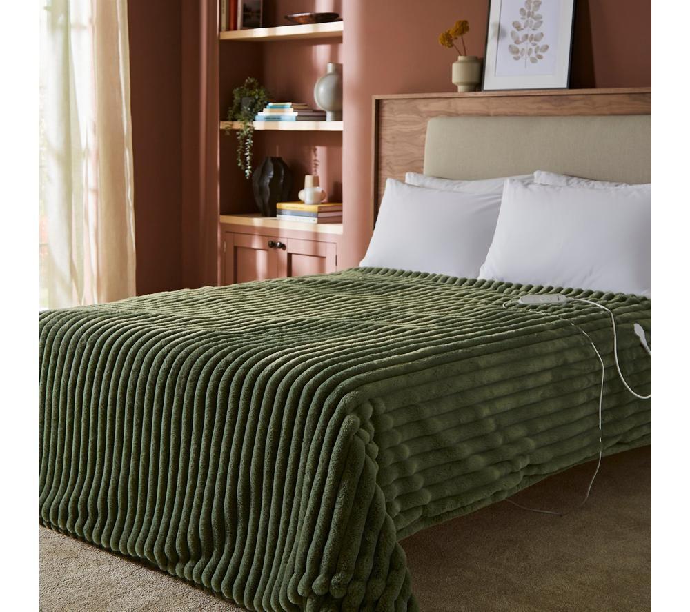 MORPHY RICHARDS EverCosy Luxury Striped Fleece Heated Throw - Green, 160 x 130 cm image number 6 of 11