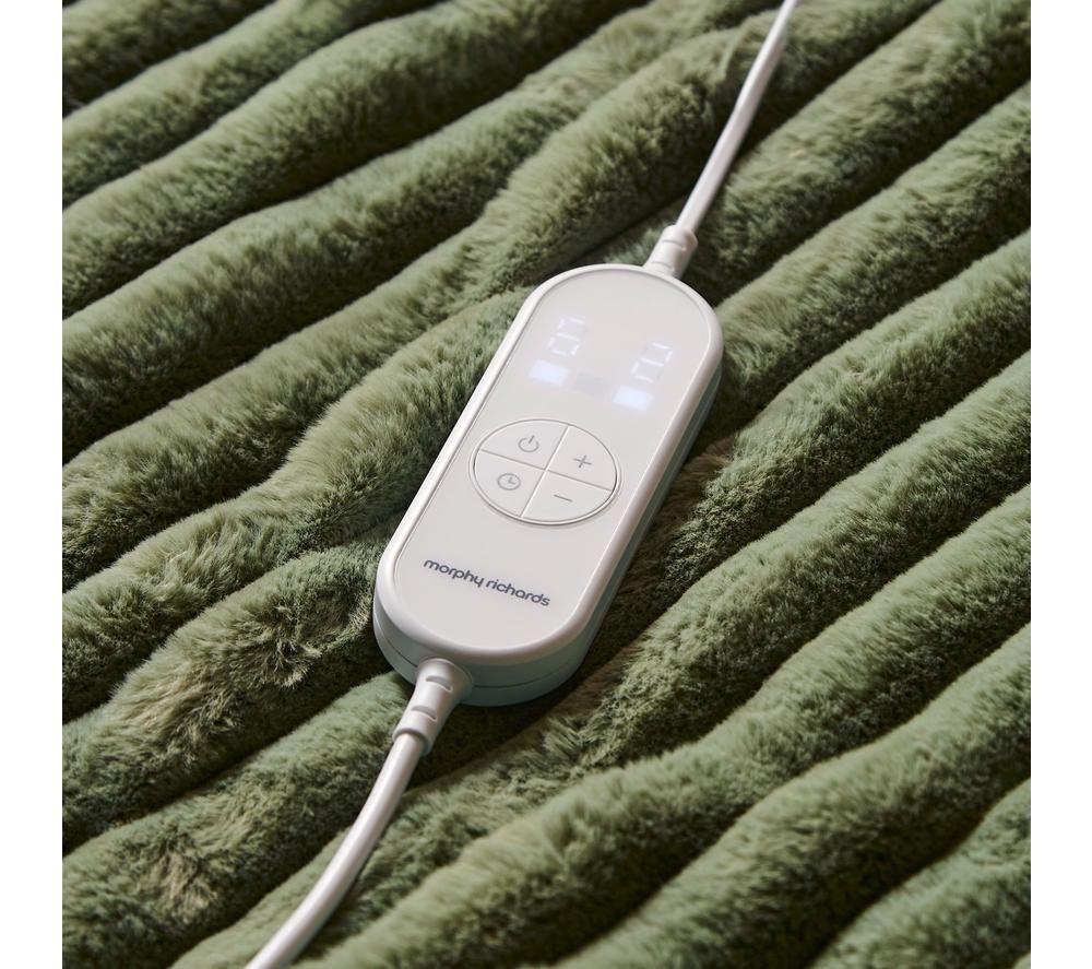 MORPHY RICHARDS EverCosy Luxury Striped Fleece Heated Throw - Green, 160 x 130 cm image number 10 of 11