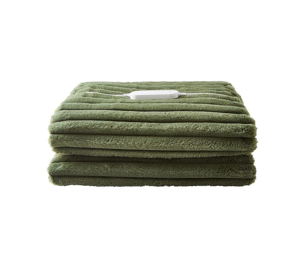 MORPHY RICHARDS EverCosy Luxury Striped Fleece Heated Throw - Green, 160 x 130 cm image number 11 of 11
