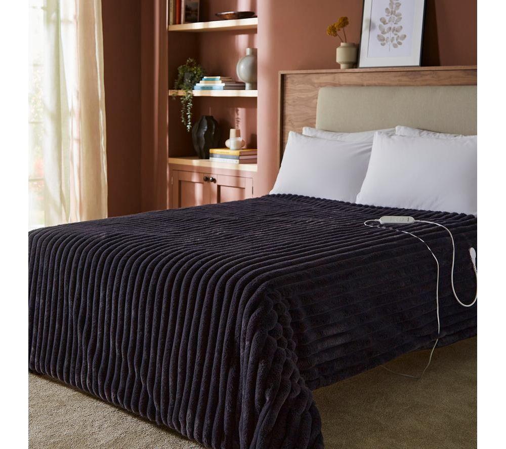 MORPHY RICHARDS EverCosy Luxury Striped Fleece Heated Throw - Navy, 160 x 130 cm image number 10 of 10