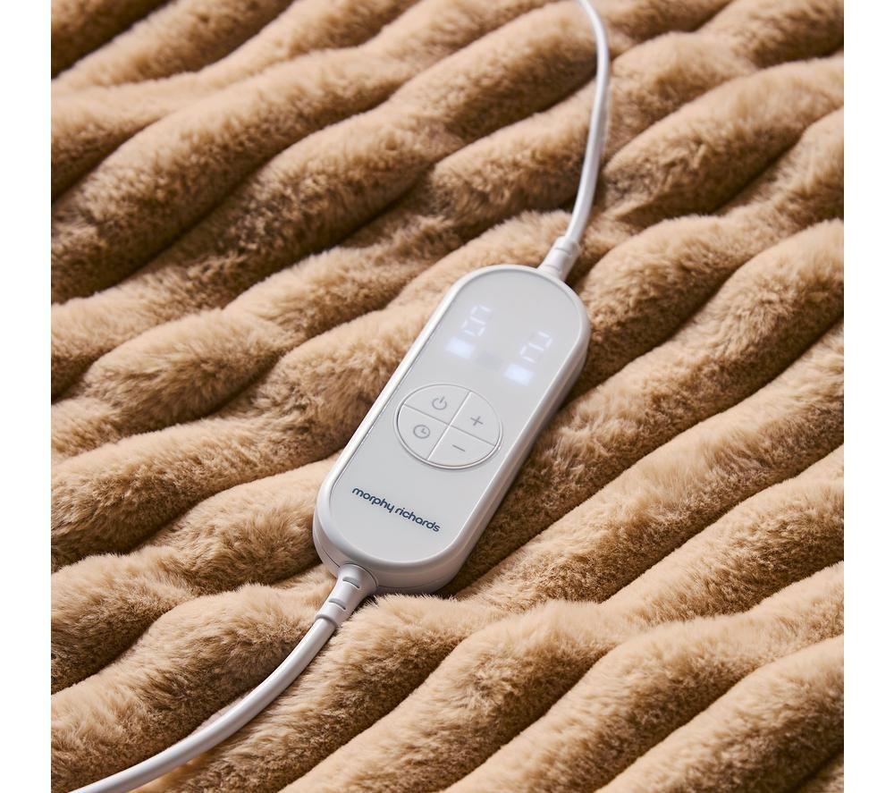 MORPHY RICHARDS EverCosy Luxury Striped Fleece Heated Throw - Mocha, 160 x 130 cm image number 3 of 10