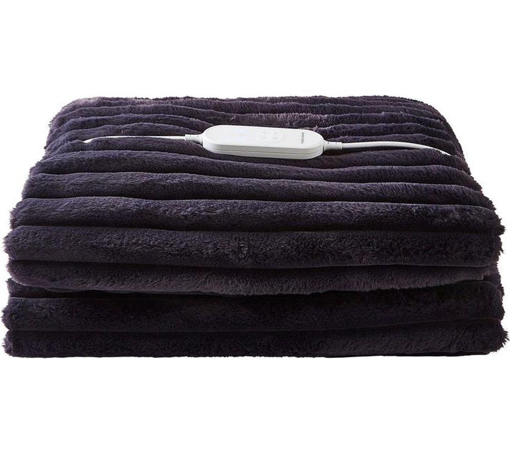 MORPHY RICHARDS EverCosy Striped Fleece Heated Throw - Navy, 200 x 180 cm image number 2 of 7