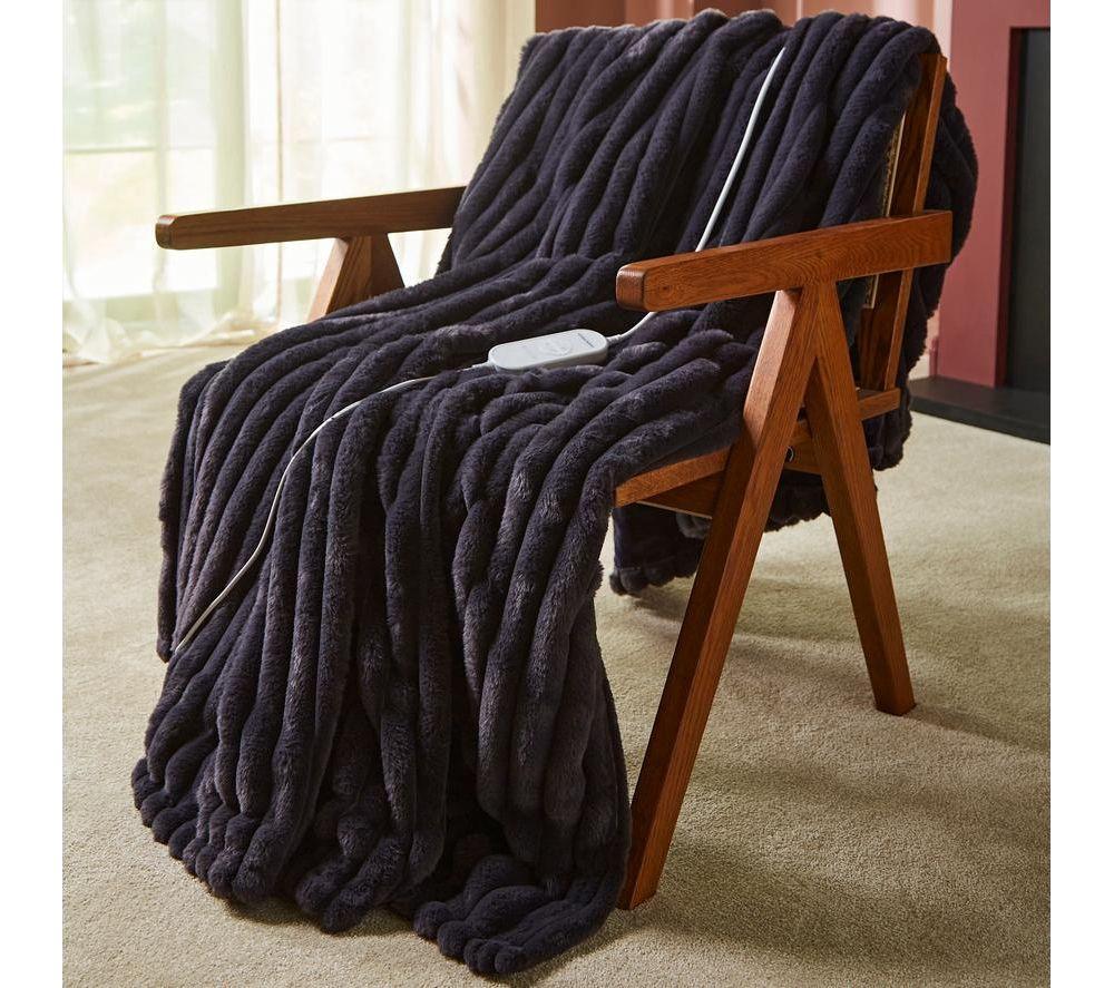 MORPHY RICHARDS EverCosy Striped Fleece Heated Throw - Navy, 200 x 180 cm image number 5 of 7
