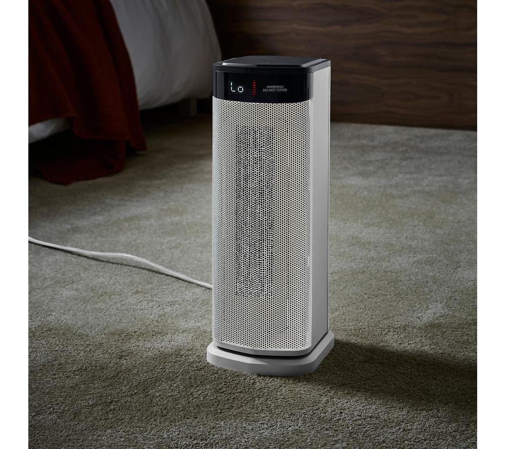 MORPHY RICHARDS HeatFlux Hot & Cool Digital Ceramic Tower Fan Heater - White image number 3 of 10