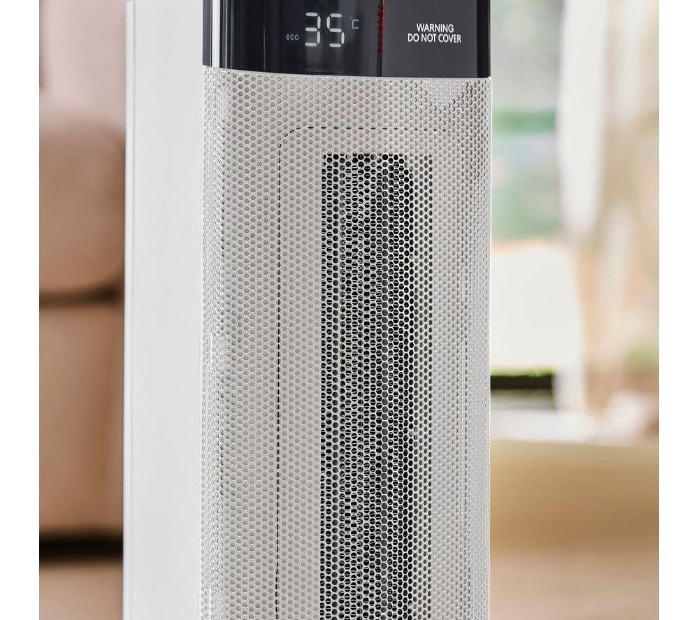 MORPHY RICHARDS HeatFlux Hot & Cool Digital Ceramic Tower Fan Heater - White image number 8 of 10
