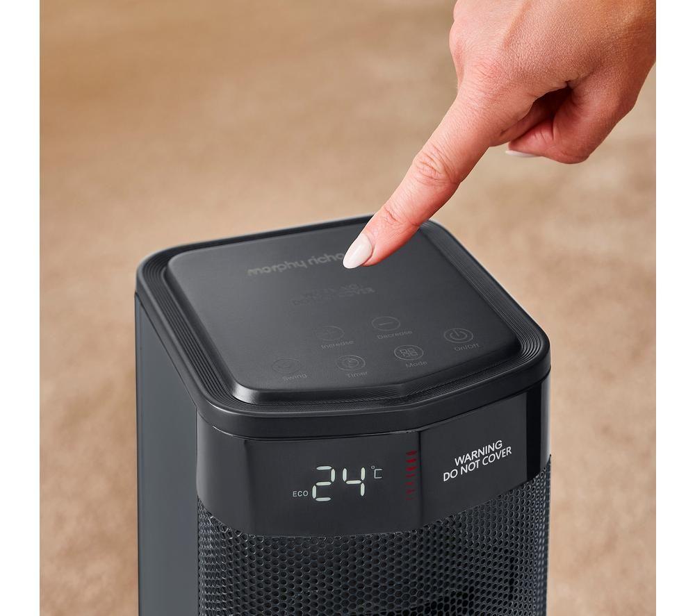 MORPHY RICHARDS HeatFlux Hot & Cool Digital Ceramic Tower Fan Heater - Grey image number 3 of 10