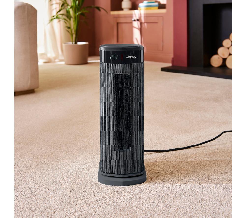 MORPHY RICHARDS HeatFlux Hot & Cool Digital Ceramic Tower Fan Heater - Grey image number 7 of 10