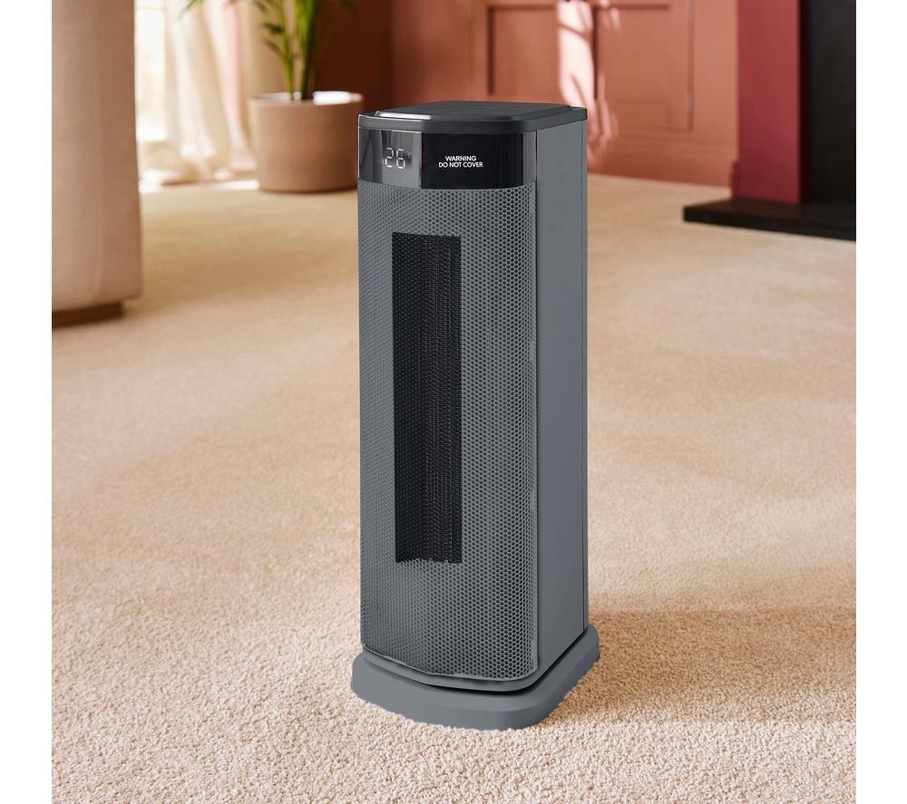 MORPHY RICHARDS HeatFlux Hot & Cool Digital Ceramic Tower Fan Heater - Grey image number 9 of 10