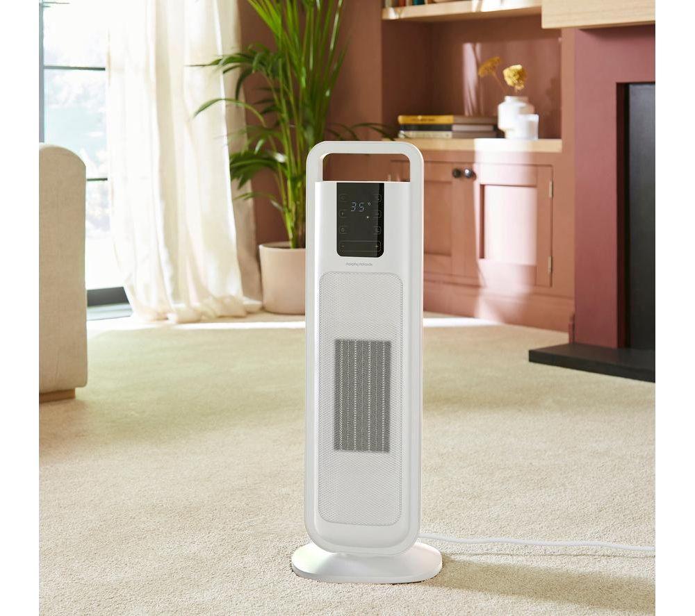 MORPHY RICHARDS HeatFlux Hot & Cool Ultra Thin Ceramic Fan Heater - White image number 3 of 9