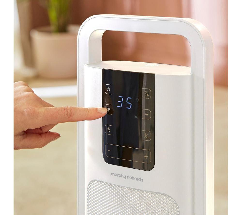 MORPHY RICHARDS HeatFlux Hot & Cool Ultra Thin Ceramic Fan Heater - White image number 8 of 9