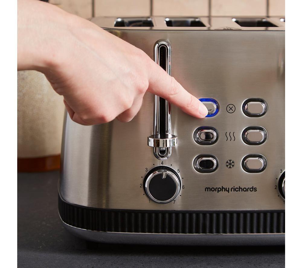 MORPHY RICHARDS Mexborough 242901 4-Slice Toaster - Black & Stainless Steel image number 3 of 11