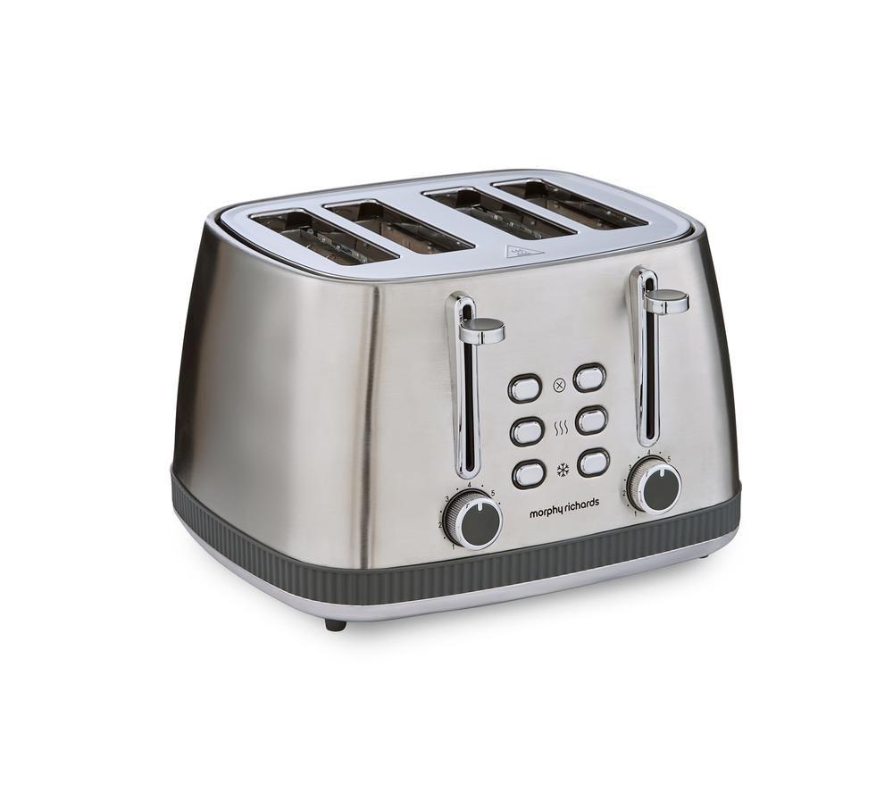 MORPHY RICHARDS Mexborough 242902 4-Slice Toaster - Grey & Stainless Steel image number 5 of 6