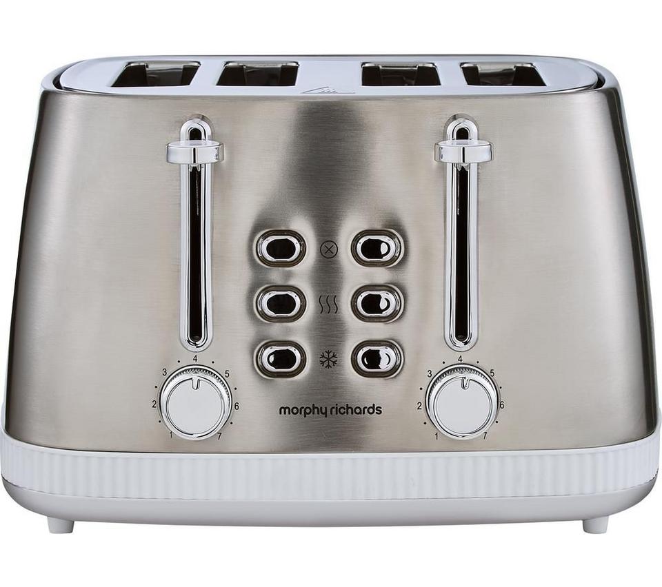 MORPHY RICHARDS Mexborough 242903 4-Slice Toaster - White & Stainless Steel