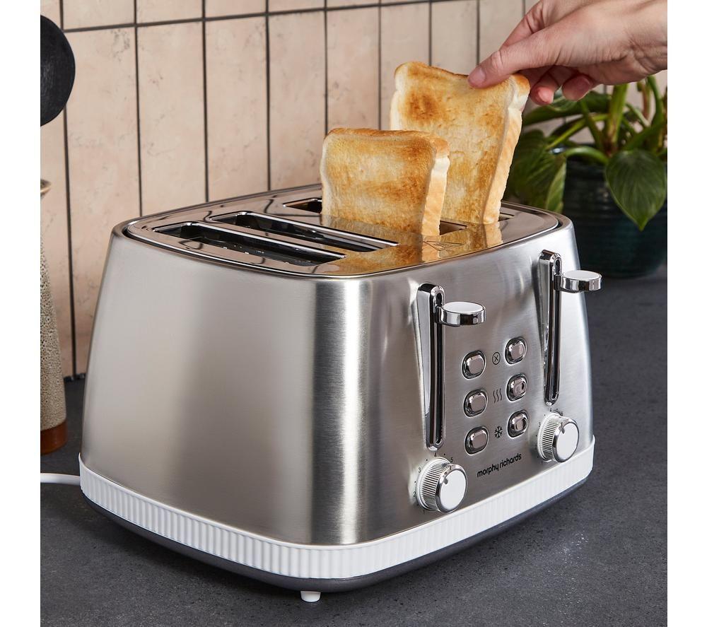 MORPHY RICHARDS Mexborough 242903 4-Slice Toaster - White & Stainless Steel image number 5 of 14