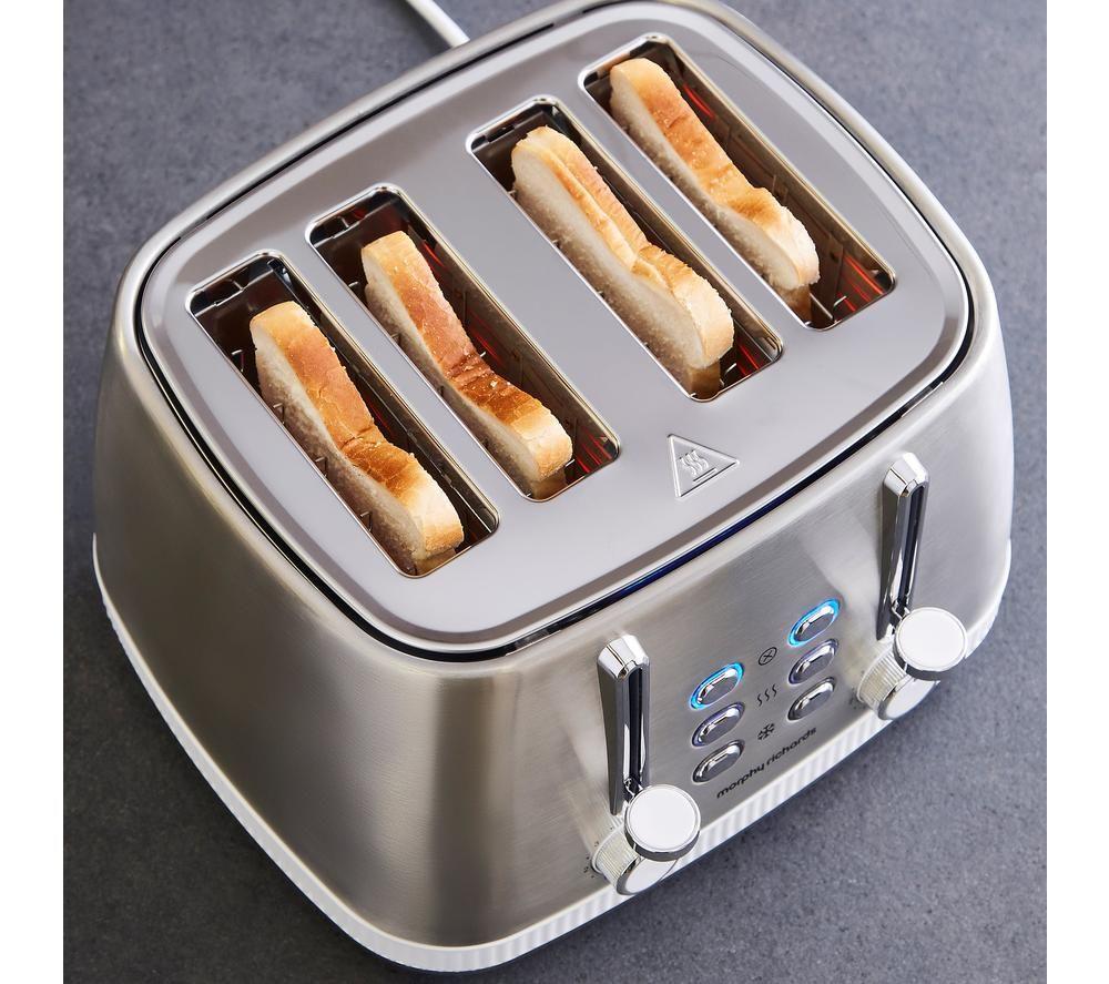 MORPHY RICHARDS Mexborough 242903 4-Slice Toaster - White & Stainless Steel image number 10 of 14