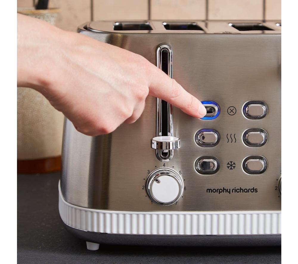 MORPHY RICHARDS Mexborough 242903 4-Slice Toaster - White & Stainless Steel image number 12 of 14