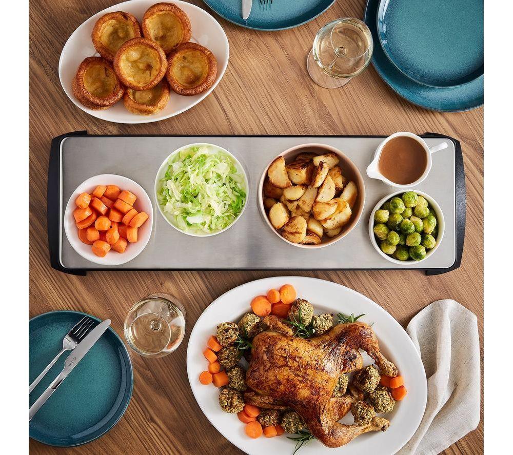MORPHY RICHARDS 486000 Cordless Food Warming Tray - Silver & Black image number 3 of 11