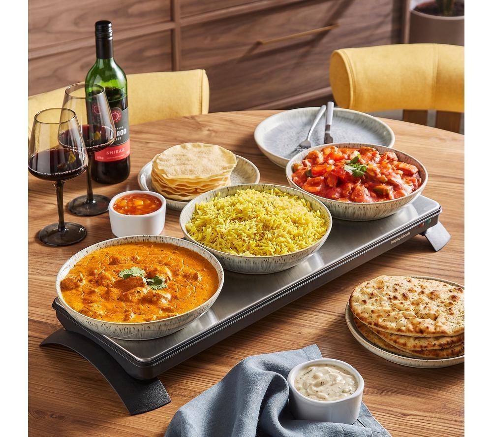 MORPHY RICHARDS 486000 Cordless Food Warming Tray - Silver & Black image number 6 of 11