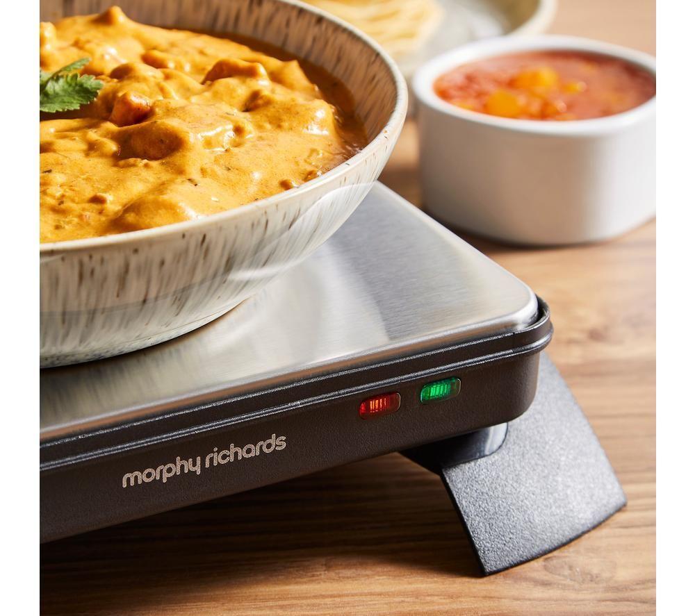 MORPHY RICHARDS 486000 Cordless Food Warming Tray - Silver & Black image number 11 of 11