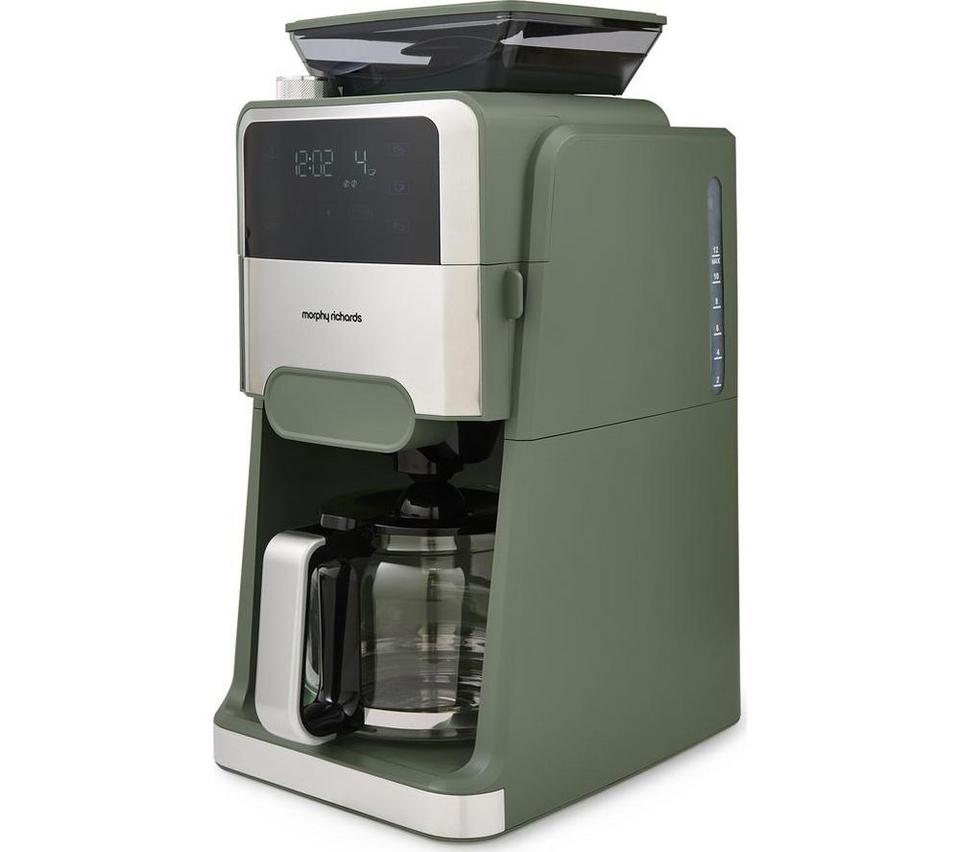 MORPHY RICHARDS Zino 162108 Bean to Cup Filter Coffee Machine - Green & Silver
