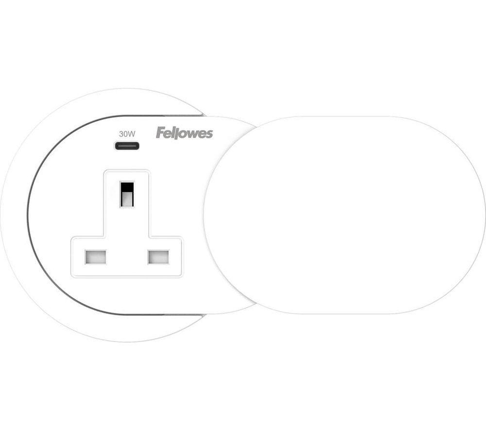 FELLOWES Power Spot Extension Lead with USB &ndash; 2 m, White image number 3 of 9
