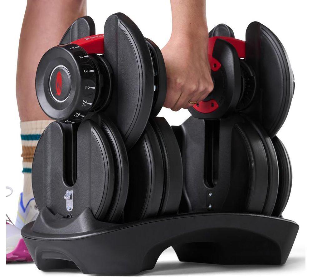 BOWFLEX SelectTech 552i Dumbbells - Set of 2, Black & Red image number 5 of 8
