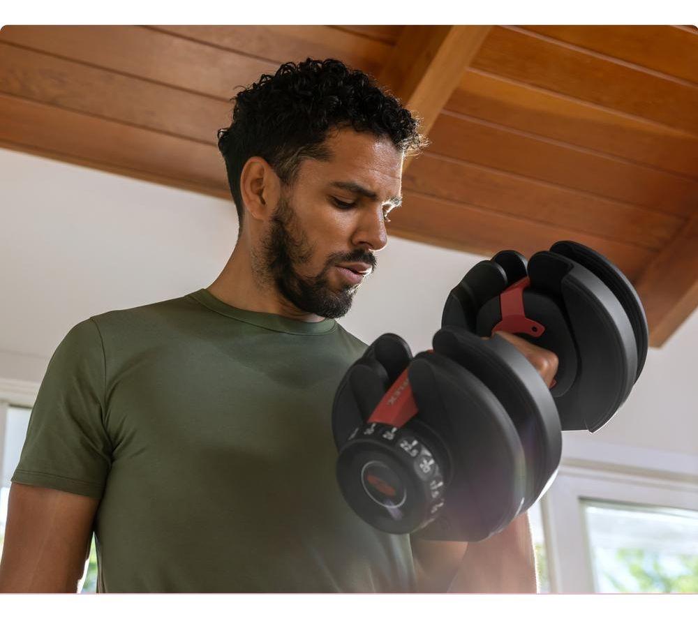 BOWFLEX SelectTech 552i Dumbbells - Set of 2, Black & Red image number 6 of 8