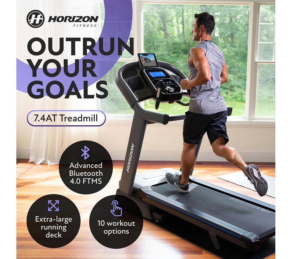 HORIZON FITNESS 7.4AT-24 Smart Bluetooth Treadmill - Black image number 8 of 12