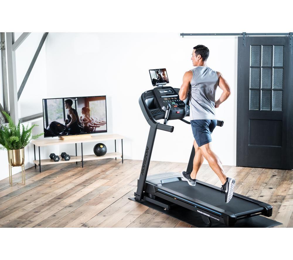 HORIZON FITNESS 7.0AT Smart Bluetooth Treadmill - Silver & Black image number 3 of 4
