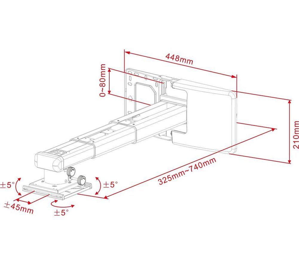 MULTIBRACKETS&nbsp; M Deluxe Short Throw Projector Mount - White image number 7 of 8