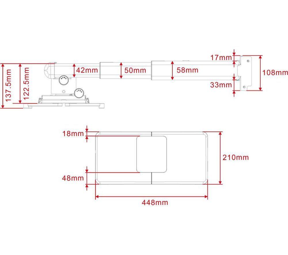 MULTIBRACKETS&nbsp; M Deluxe Short Throw Projector Mount - White image number 8 of 8