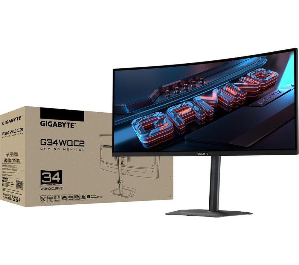 GIGABYTE G34WQC2 Wide Quad HD 34" Curved LED Gaming Monitor - Black image number 7 of 7