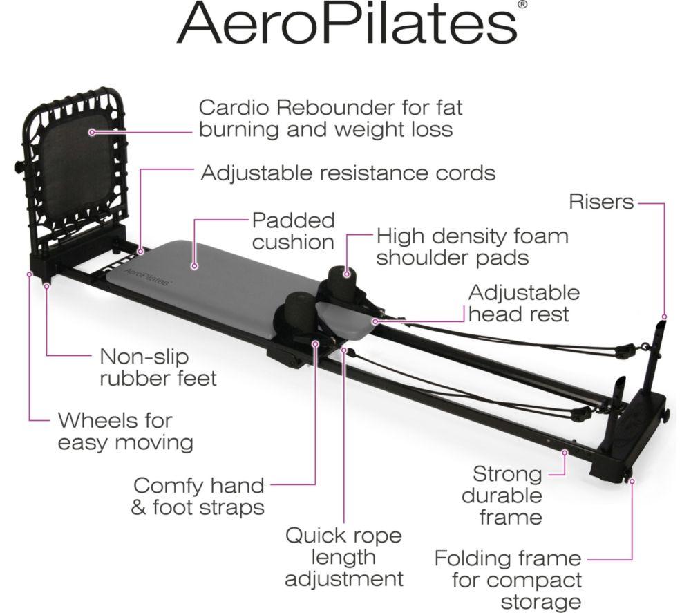 AEROPILATES Reformer 435 Plus Pilates Machine - Black & Pink image number 5 of 10
