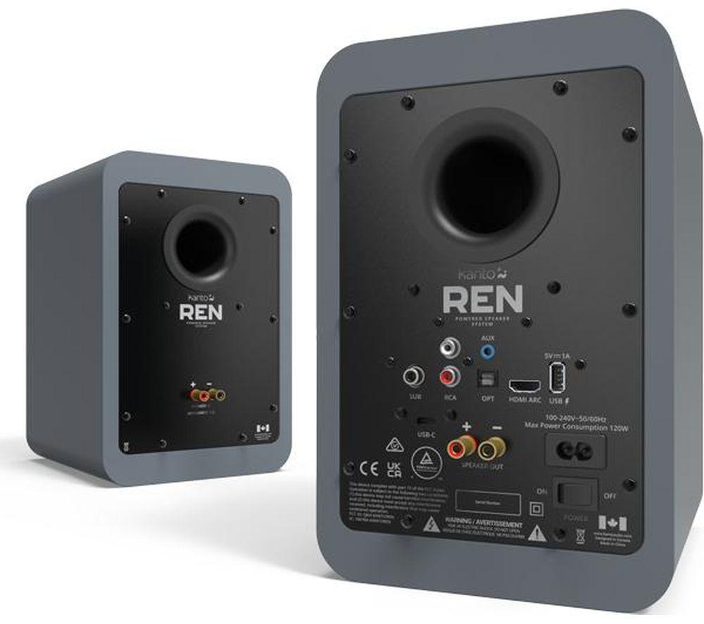 KANTO AUDIO REN Bluetooth Bookshelf Speakers - Matte Grey image number 2 of 3