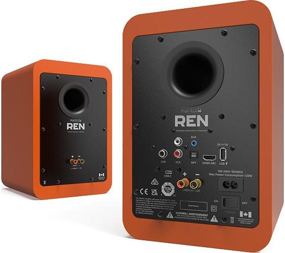 KANTO AUDIO REN Bluetooth Bookshelf Speakers - Matte Orange image number 3 of 3