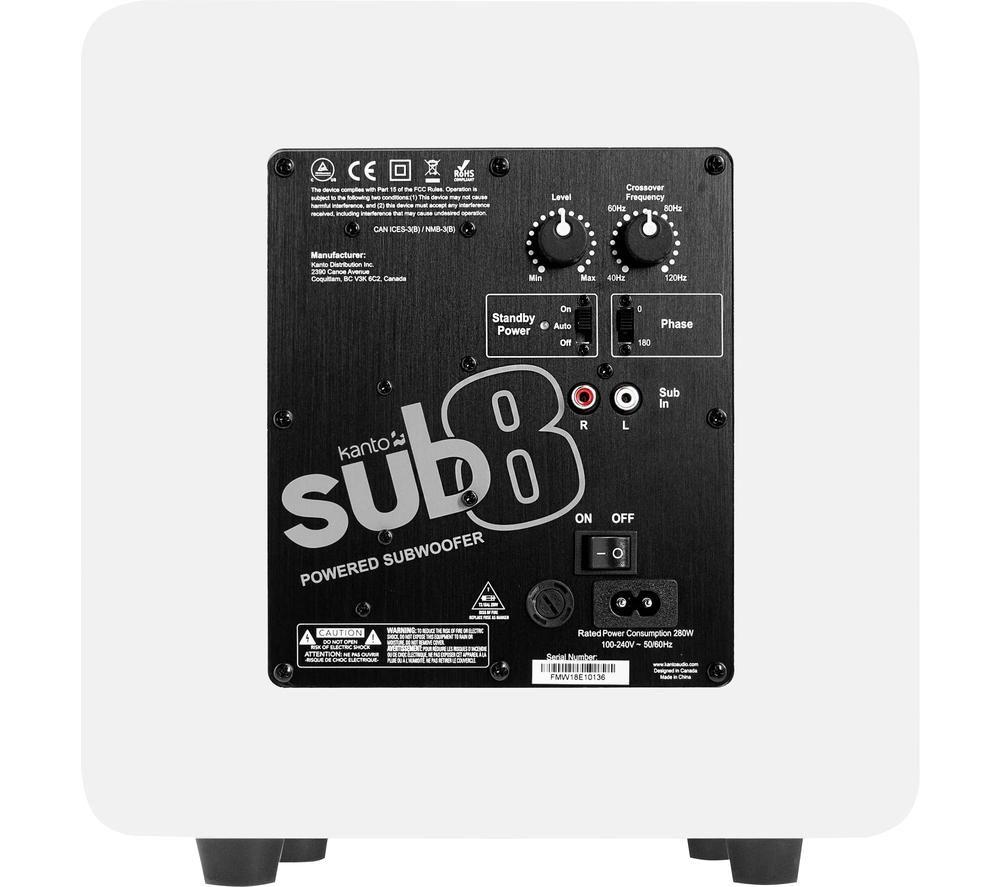 KANTO AUDIO SUB8 Subwoofer - Matte White image number 3 of 4