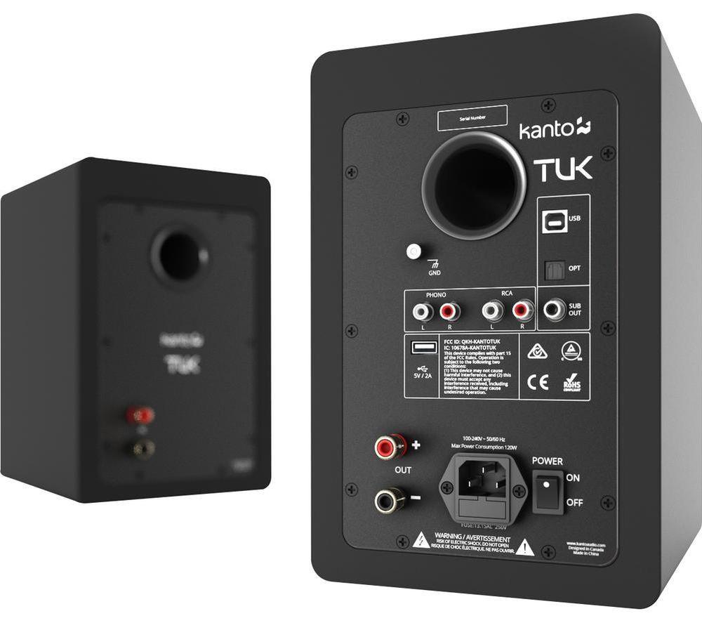 KANTO AUDIO TUK Powered Bluetooth Bookshelf Speakers - Matte Black image number 4 of 5