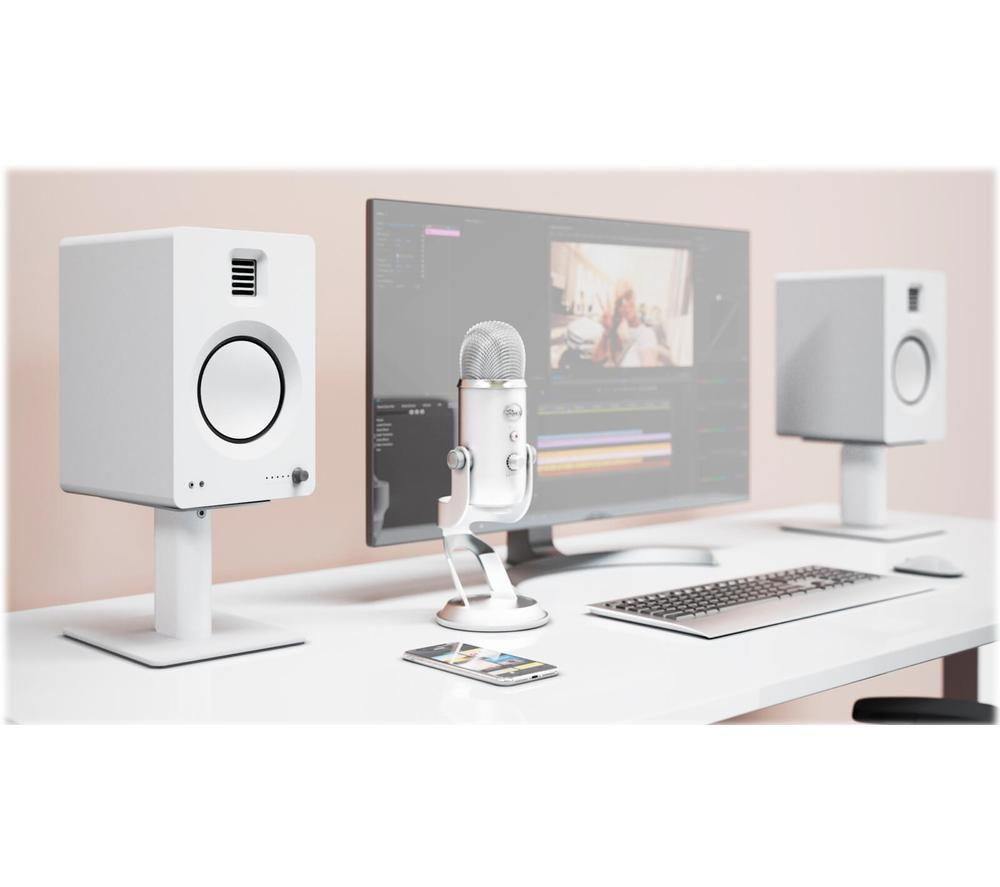 KANTO AUDIO TUK Powered Bluetooth Bookshelf Speakers - Matte White image number 2 of 8