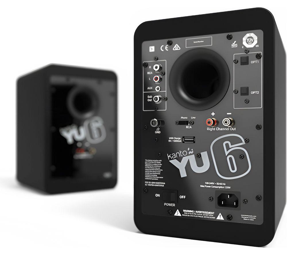 KANTO AUDIO YU6 Powered Bluetooth Bookshelf Speakers - Matte Black image number 2 of 2