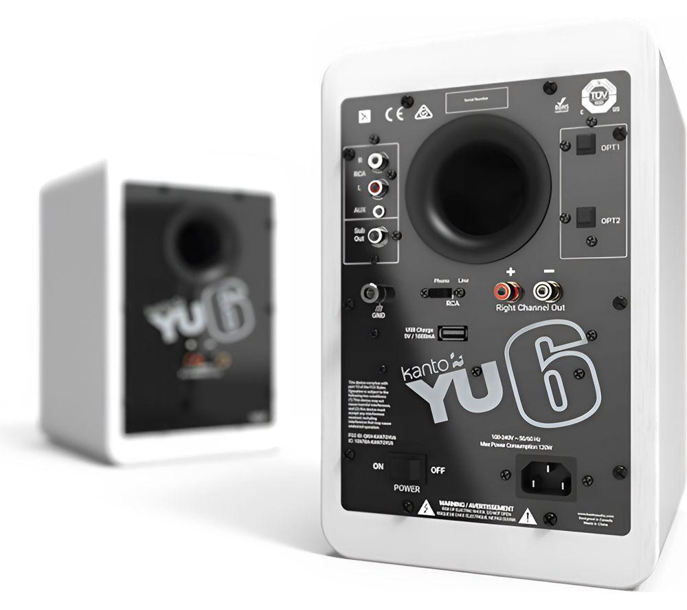 KANTO AUDIO YU6 Powered Bluetooth Bookshelf Speakers - Matte White image number 2 of 2