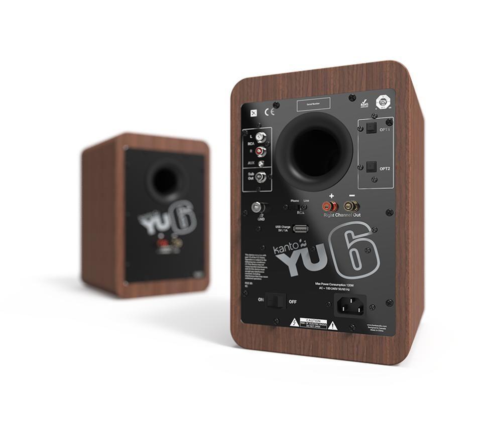 KANTO AUDIO YU6 Powered Bluetooth Bookshelf Speakers - Walnut image number 3 of 3