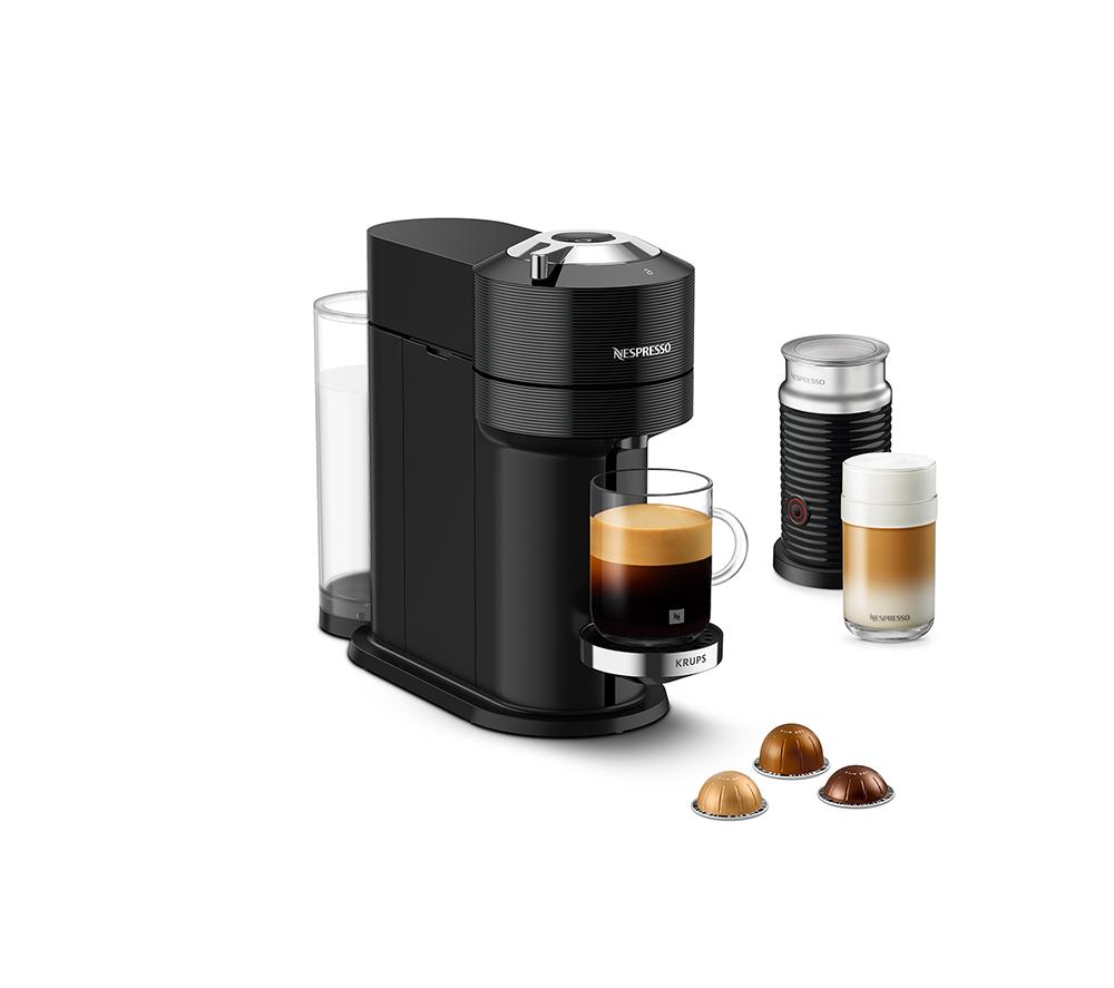 NESPRESSO by Krups XN911NG0 Smart Pod Coffee Machine with Aeroccino Milk Frother - Black