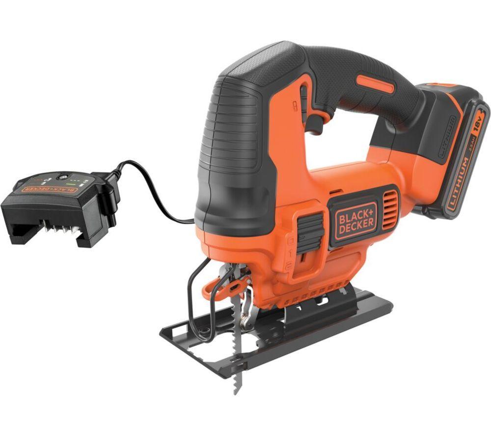 BLACK + DECKER 18V Cordless Jigsaw - Black & Orange