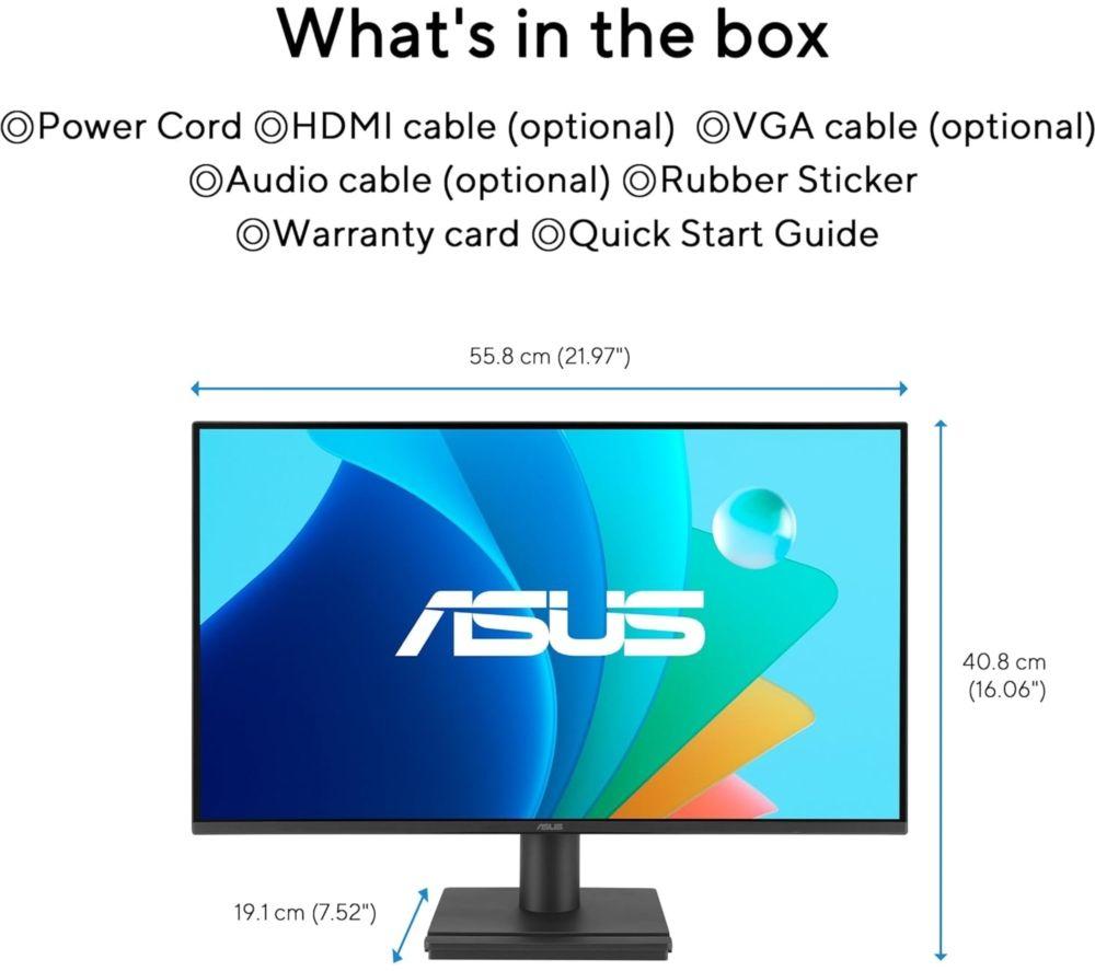ASUS VA249HG Full HD 24" IPS LCD Monitor - Black image number 3 of 7